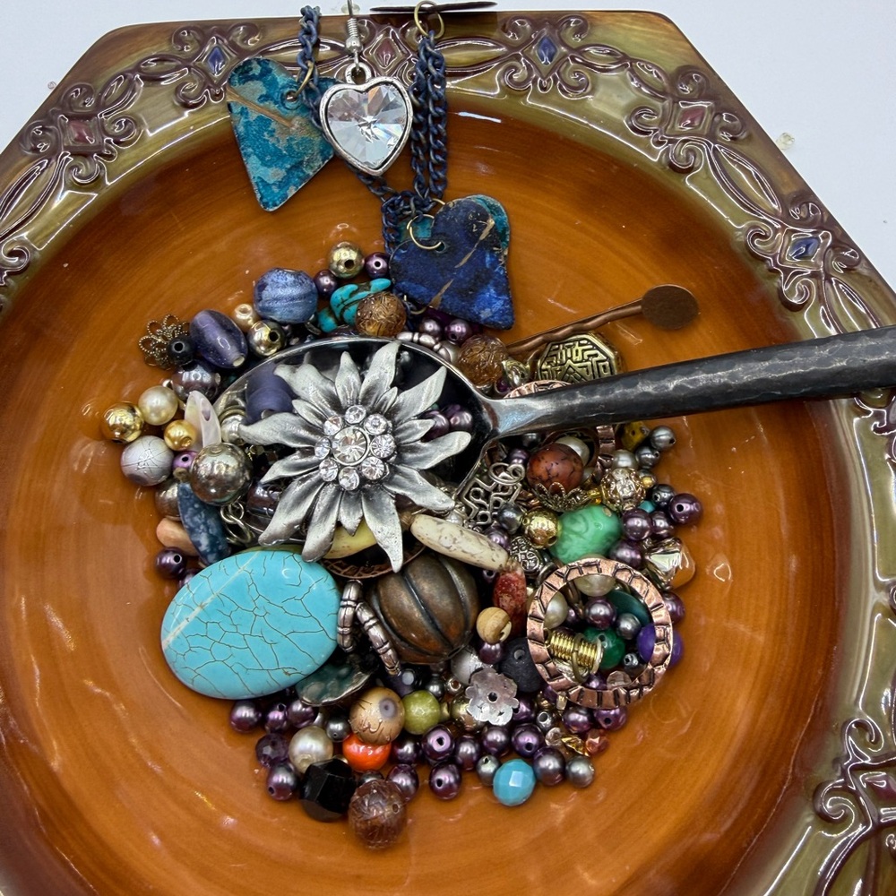 Elegant Silver and Purple Jewelry Bead Soup 🥣 
Can You Find the Turtle?
